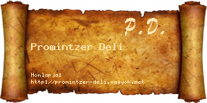 Promintzer Deli névjegykártya